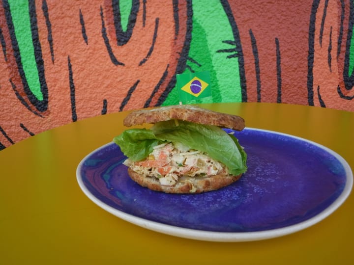 a good sandwich - brazilian chicken salad at casa do petisco