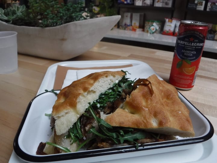 a good sandwich - porchetta on focaccia at fatto a mano