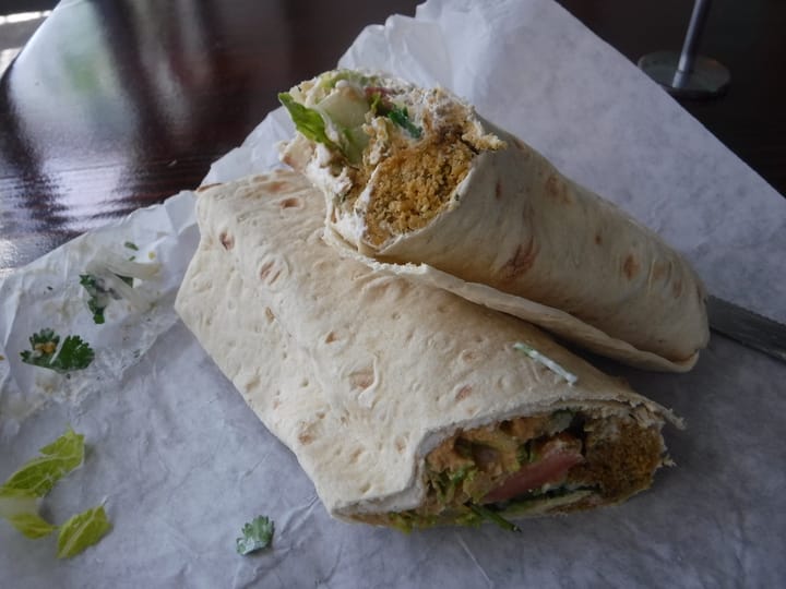 a good sandwich - the falafel wrap at middle east cafe
